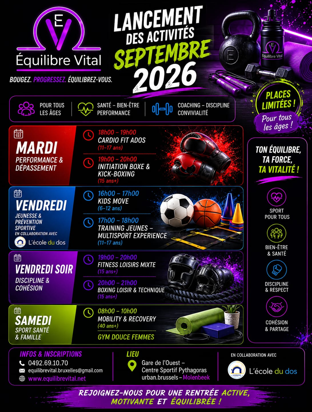 Lancement des activités septembre 2026 Équilibre Vital